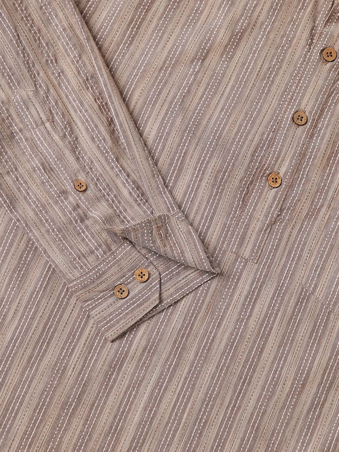 Line Thread Almond Striped Kurta