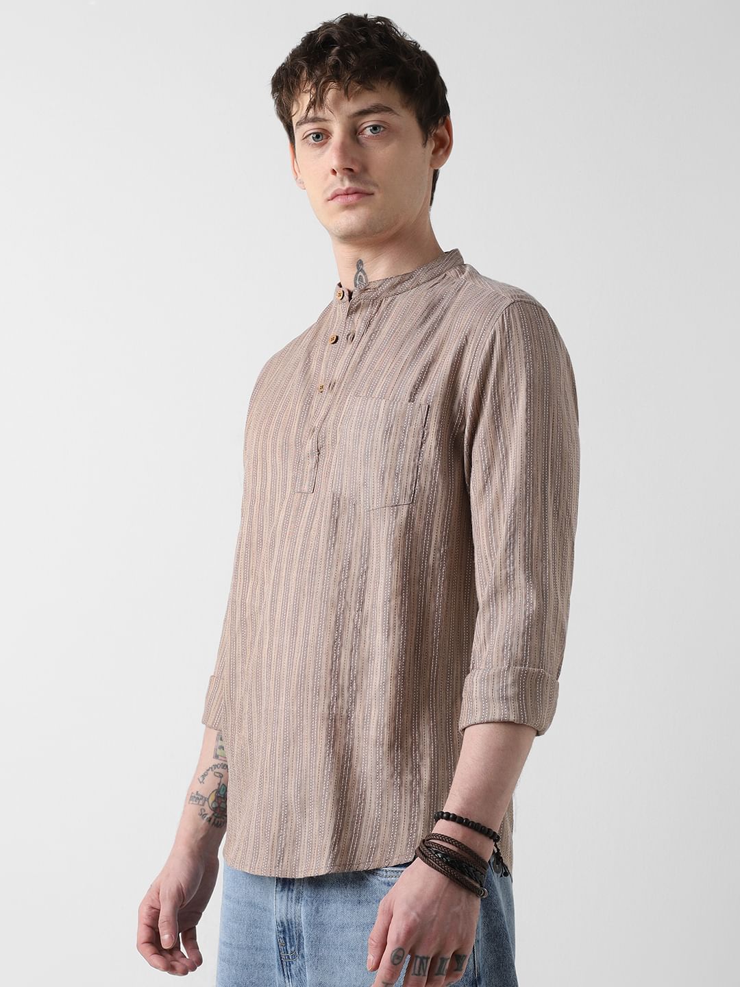 Line Thread Almond Striped Kurta