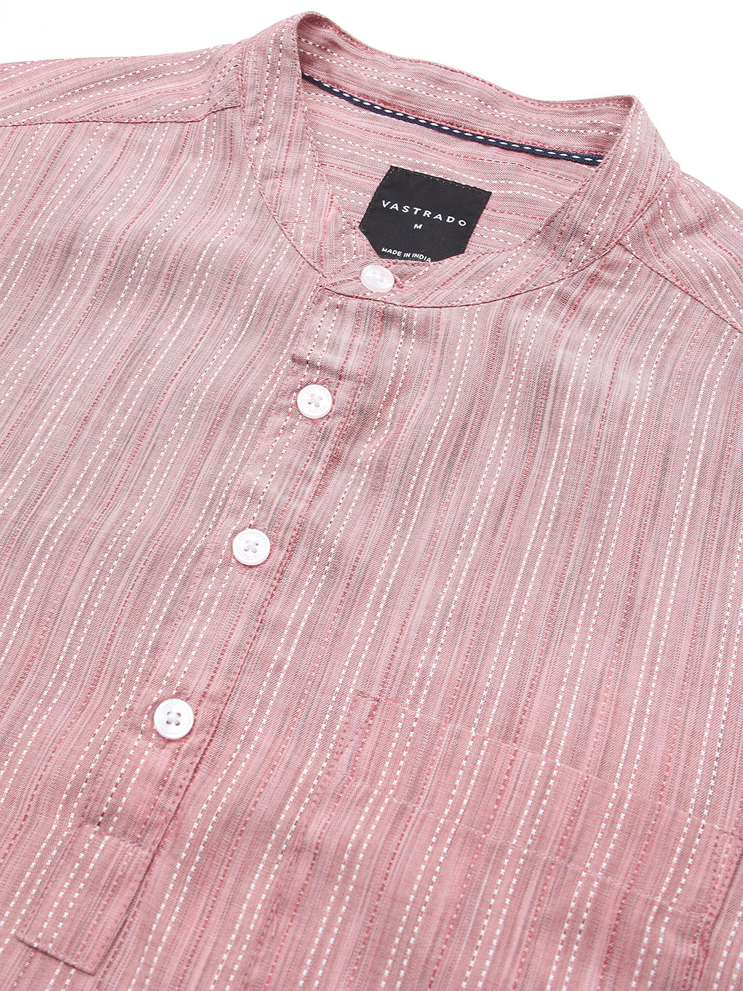 Pale Rose Pink Dobby Striped Kurta