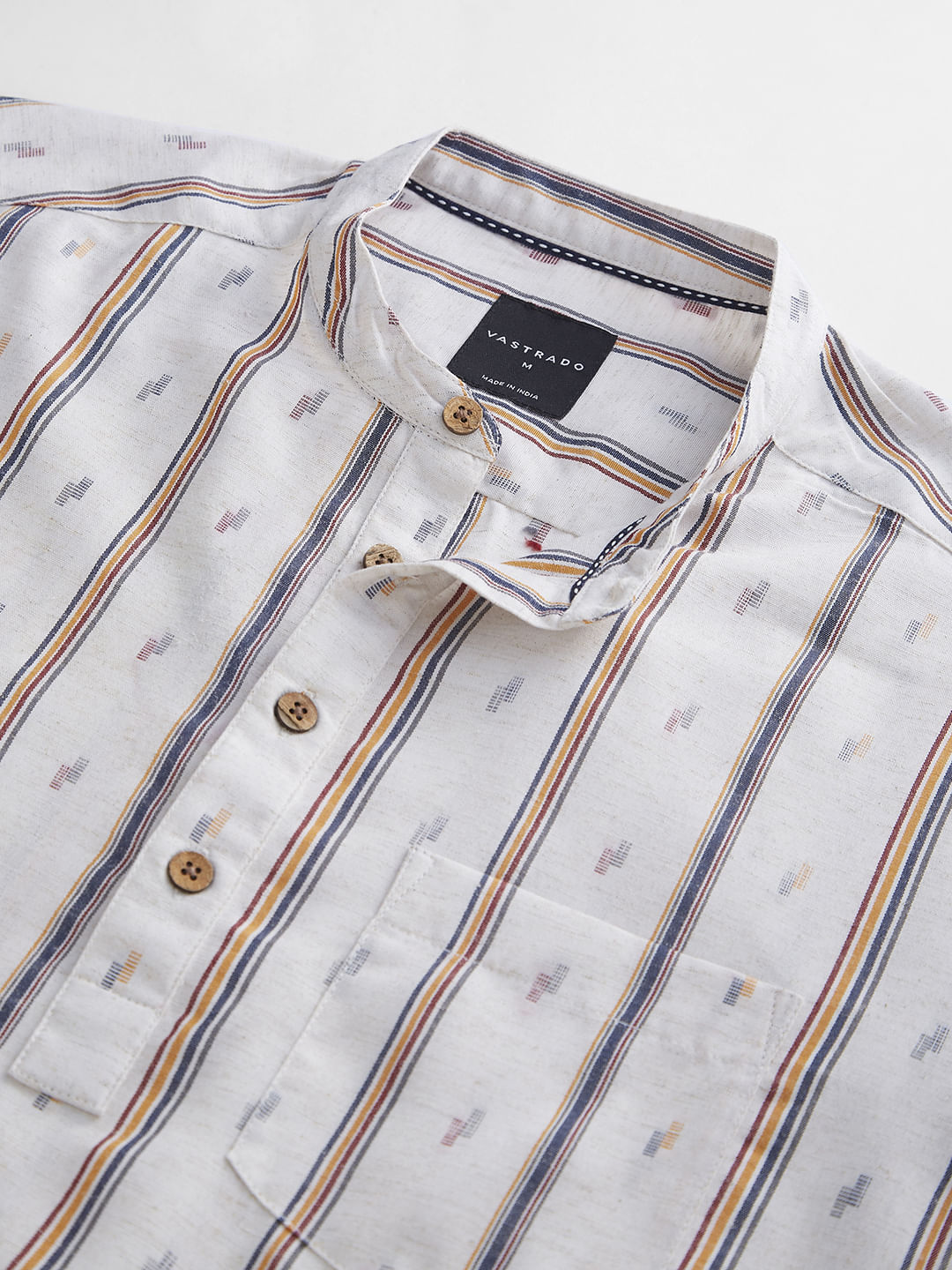 Modish Multicolour Striped Linen Kurta