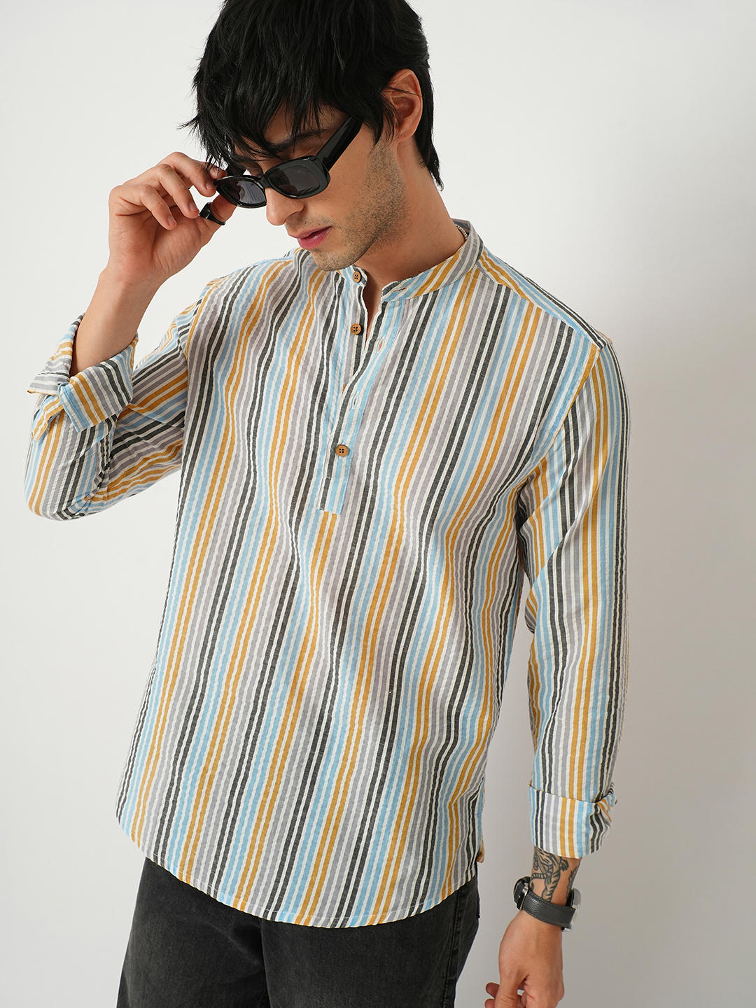 Candy Striped Seersucker Multicolour Kurta