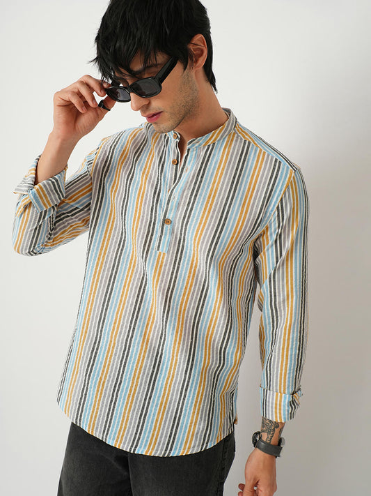 Candy Striped Seersucker Multicolour Kurta