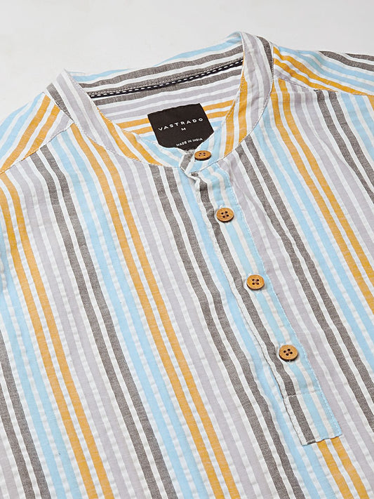 Candy Striped Seersucker Multicolour Kurta
