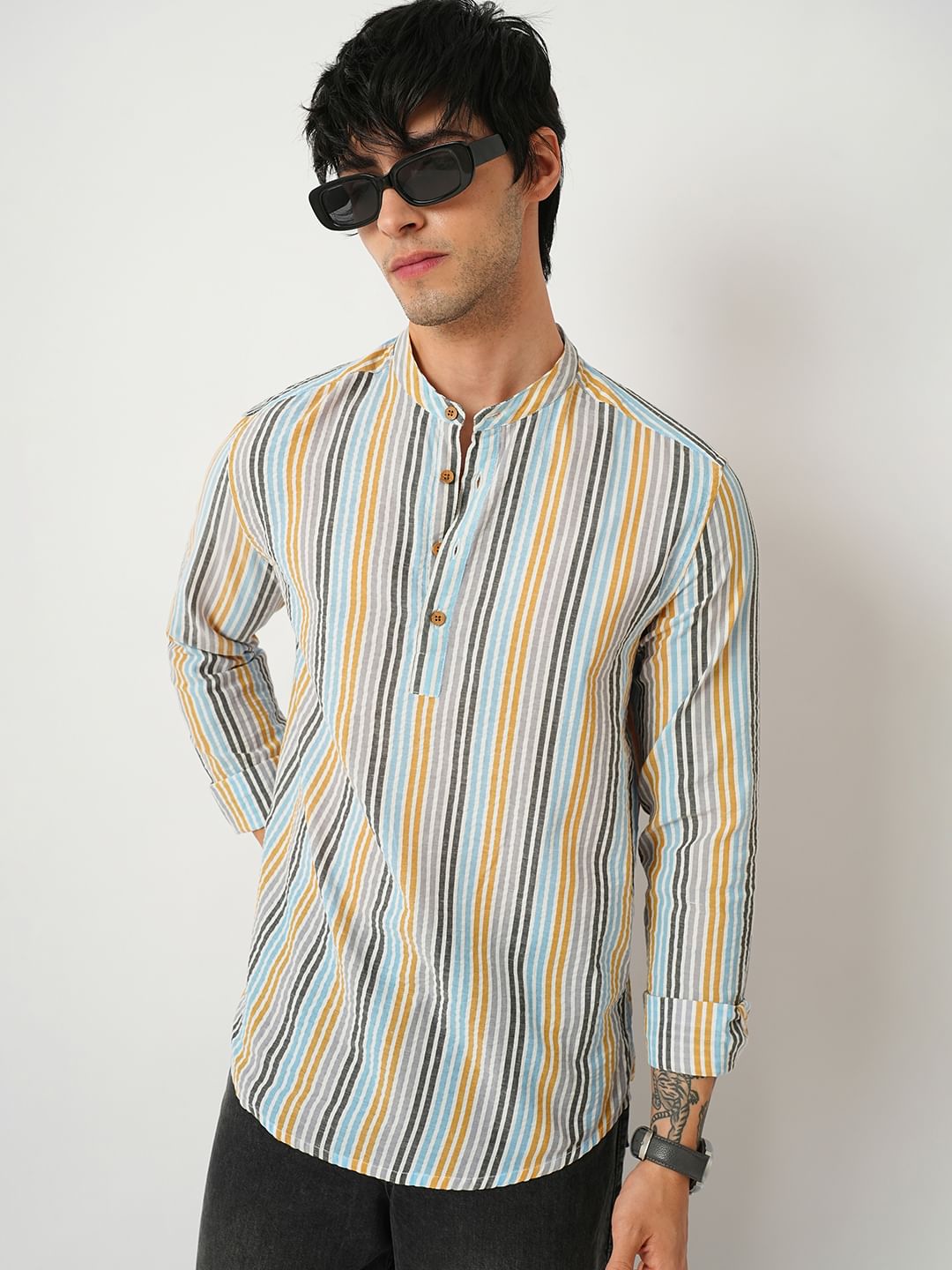 Candy Striped Seersucker Multicolour Kurta