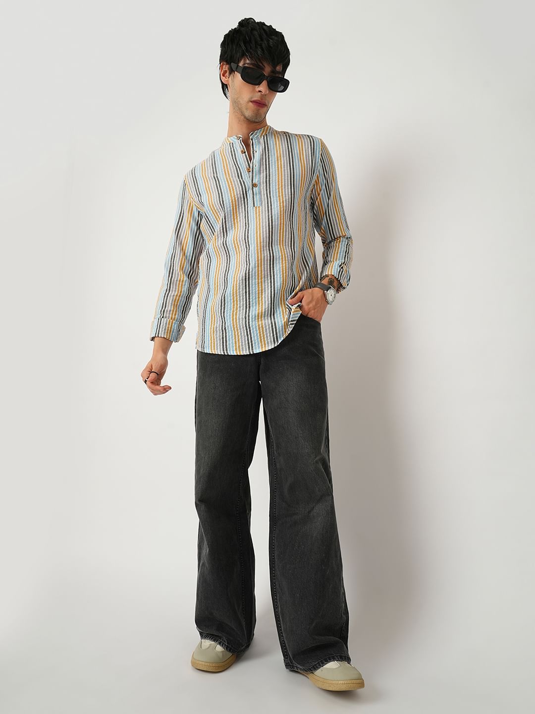 Candy Striped Seersucker Multicolour Kurta