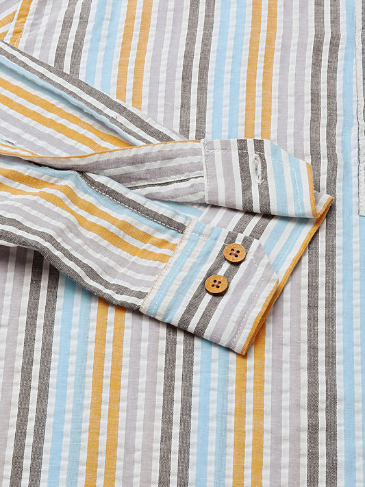 Candy Striped Seersucker Multicolour Kurta