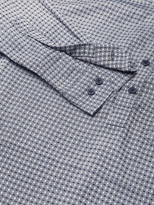 Premium Cotton Navy & Grey Diamond Dobby Kurta