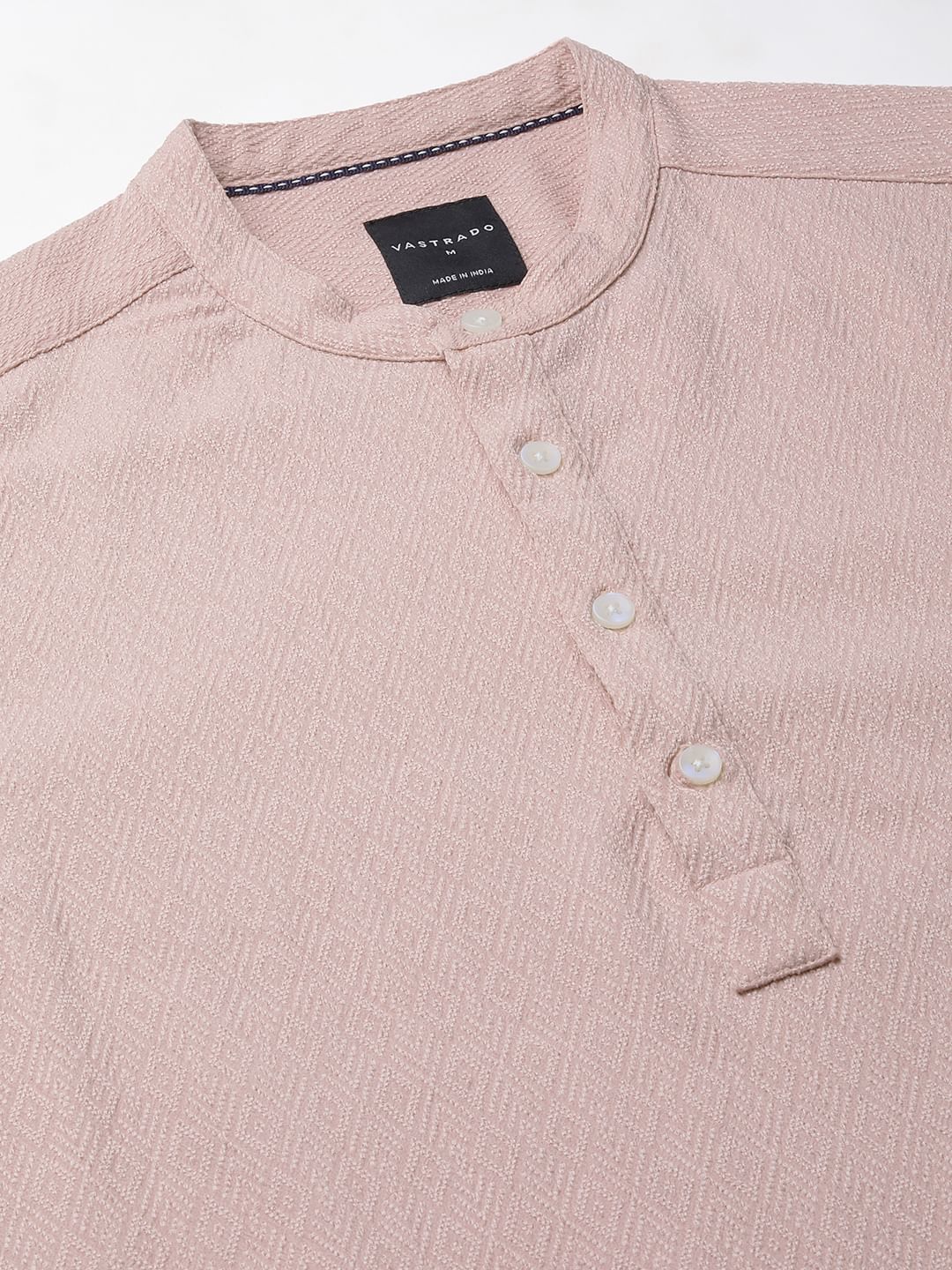 Pearl Pink Lozenge Jacquard Kurta