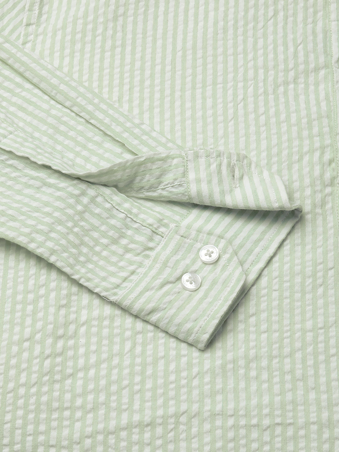 Mint Green Striped Seersucker Kurta