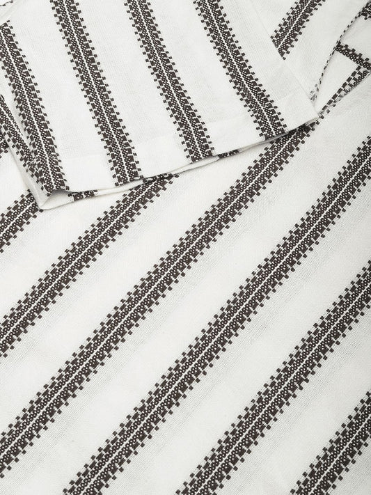 Premium Cotton White & Olive Embroidered Oversized Polo Shirt