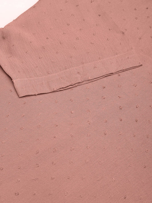 Premium Cotton Peach Ditsy Dobby Oversized Polo Shirt