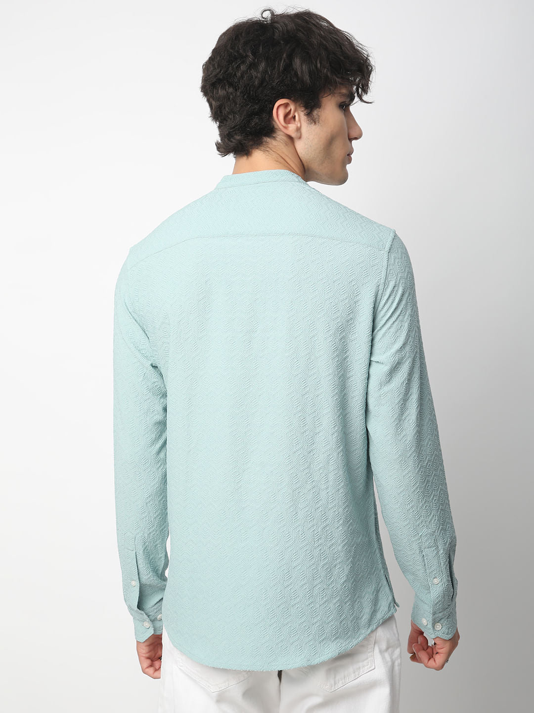Eccentric Sea Foam Blue Jacquard Kurta