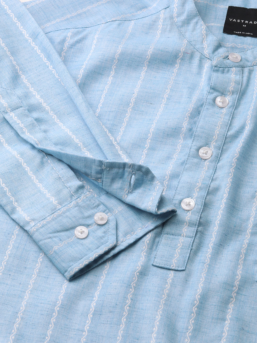 Sky Blue Dobby Striped Kurta