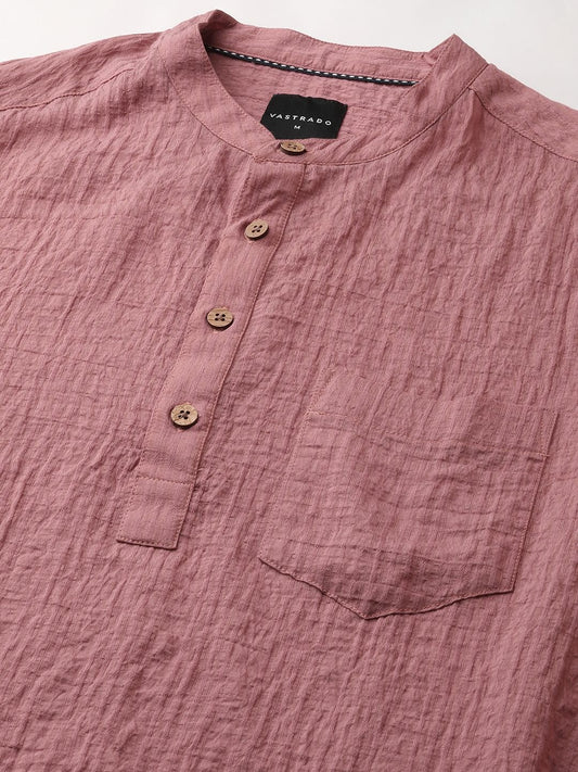 Peach Blossom Jacquard Crushed Kurta