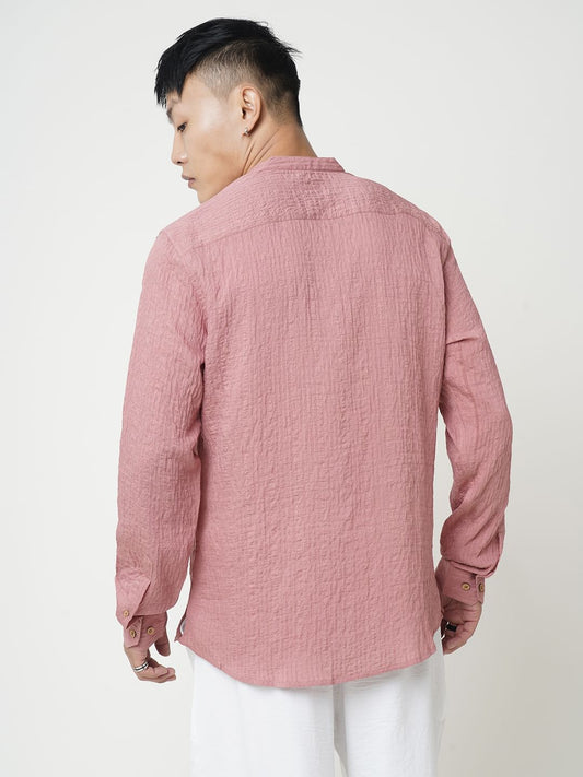 Peach Blossom Jacquard Crushed Kurta