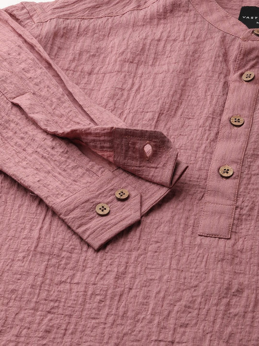 Peach Blossom Jacquard Crushed Kurta