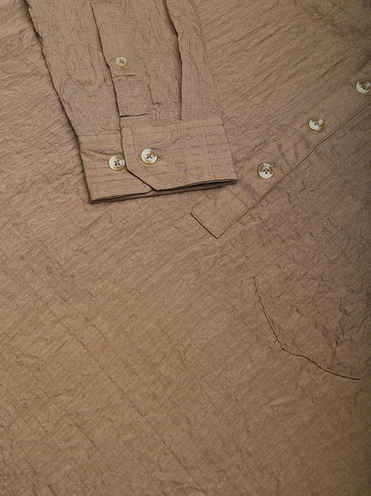 Chocolate Brown Jacquard Crushed Kurta