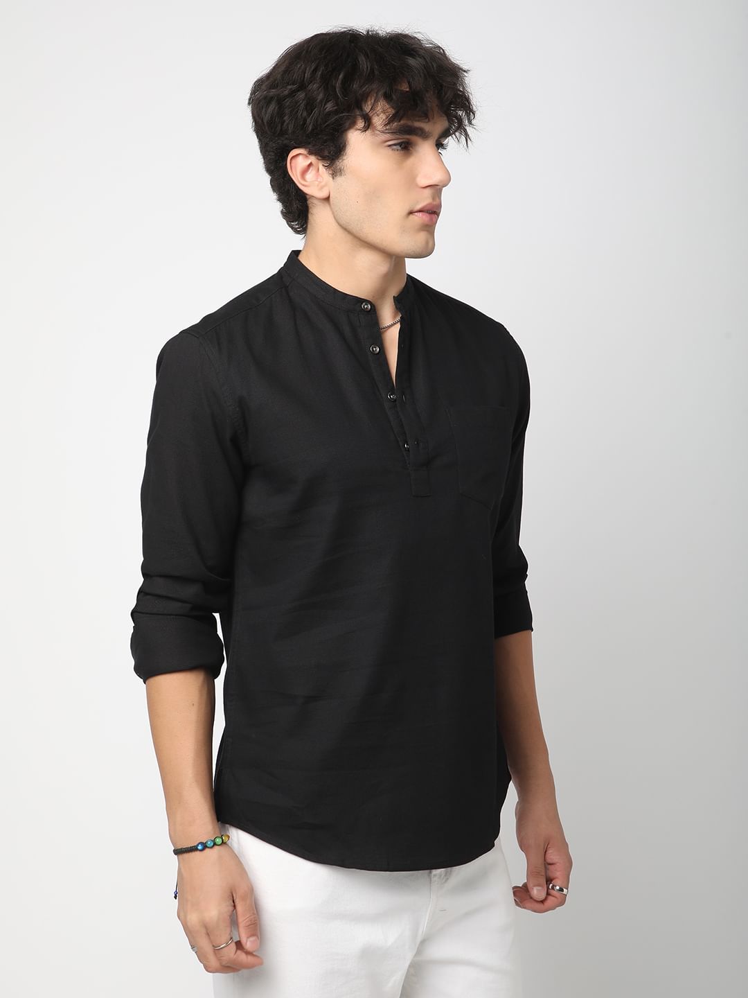 Suave Black Solid Kurta