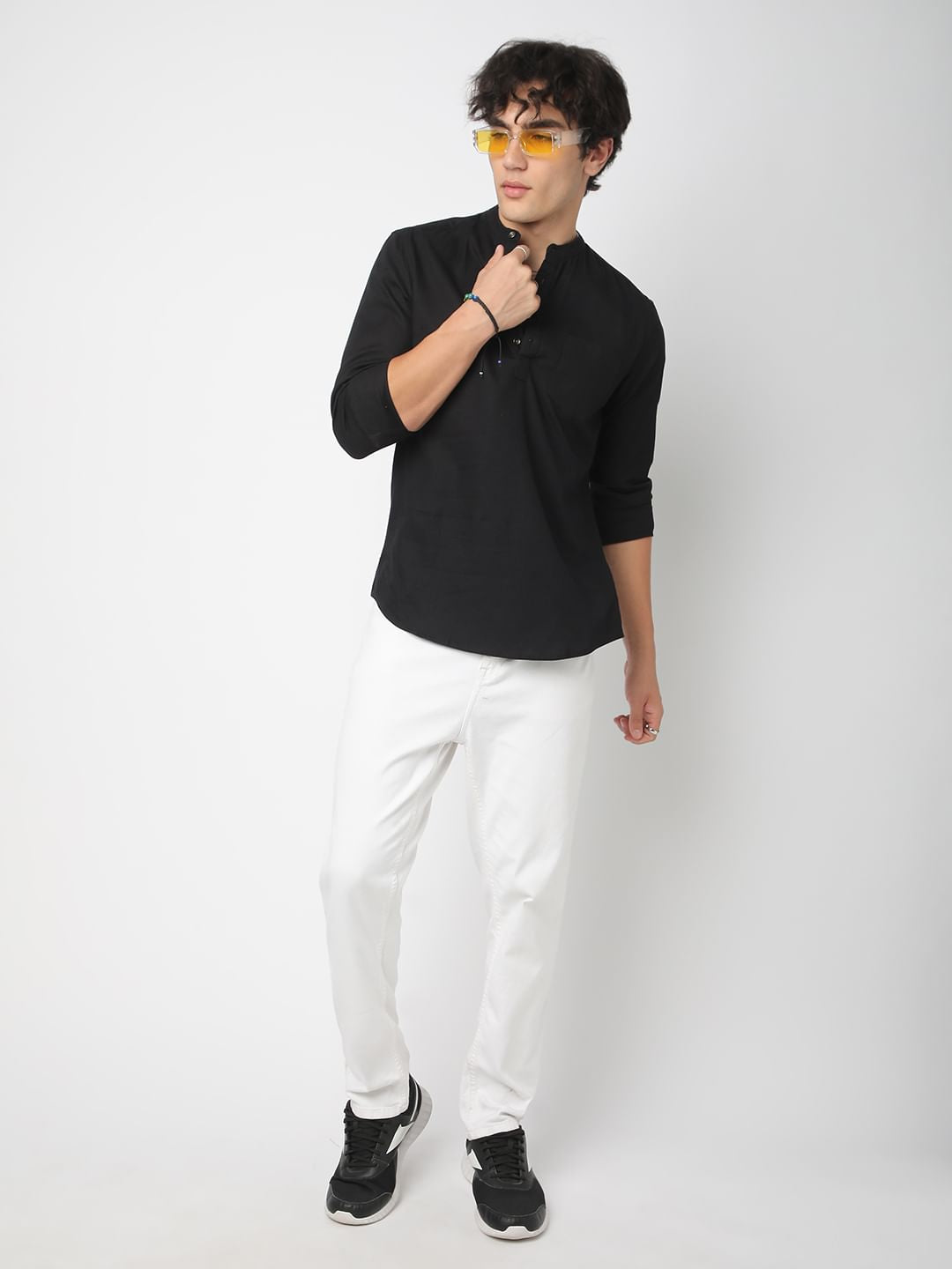 Suave Black Solid Kurta