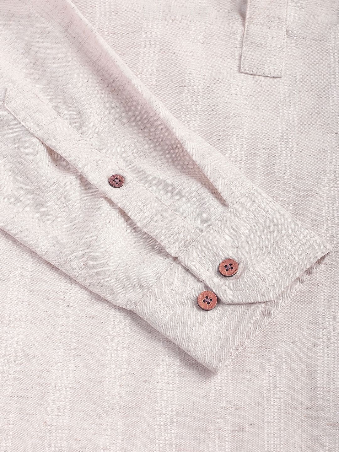 Ivory Dobby Striped Textured Kurta
