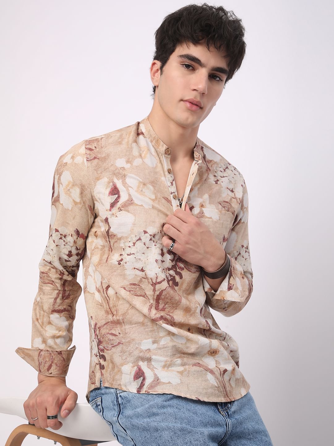 Vintage Multicolour Floral Printed Kurta