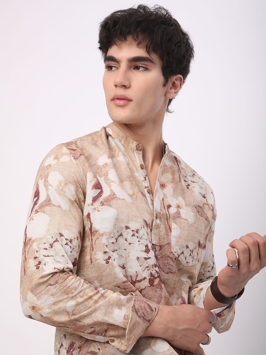 Vintage Multicolour Floral Printed Kurta