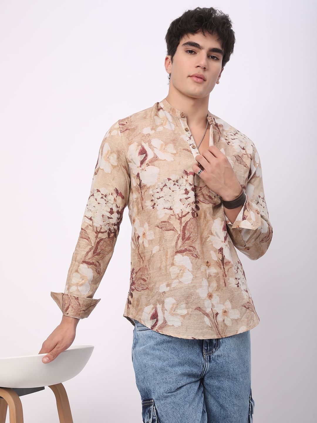 Vintage Multicolour Floral Printed Kurta