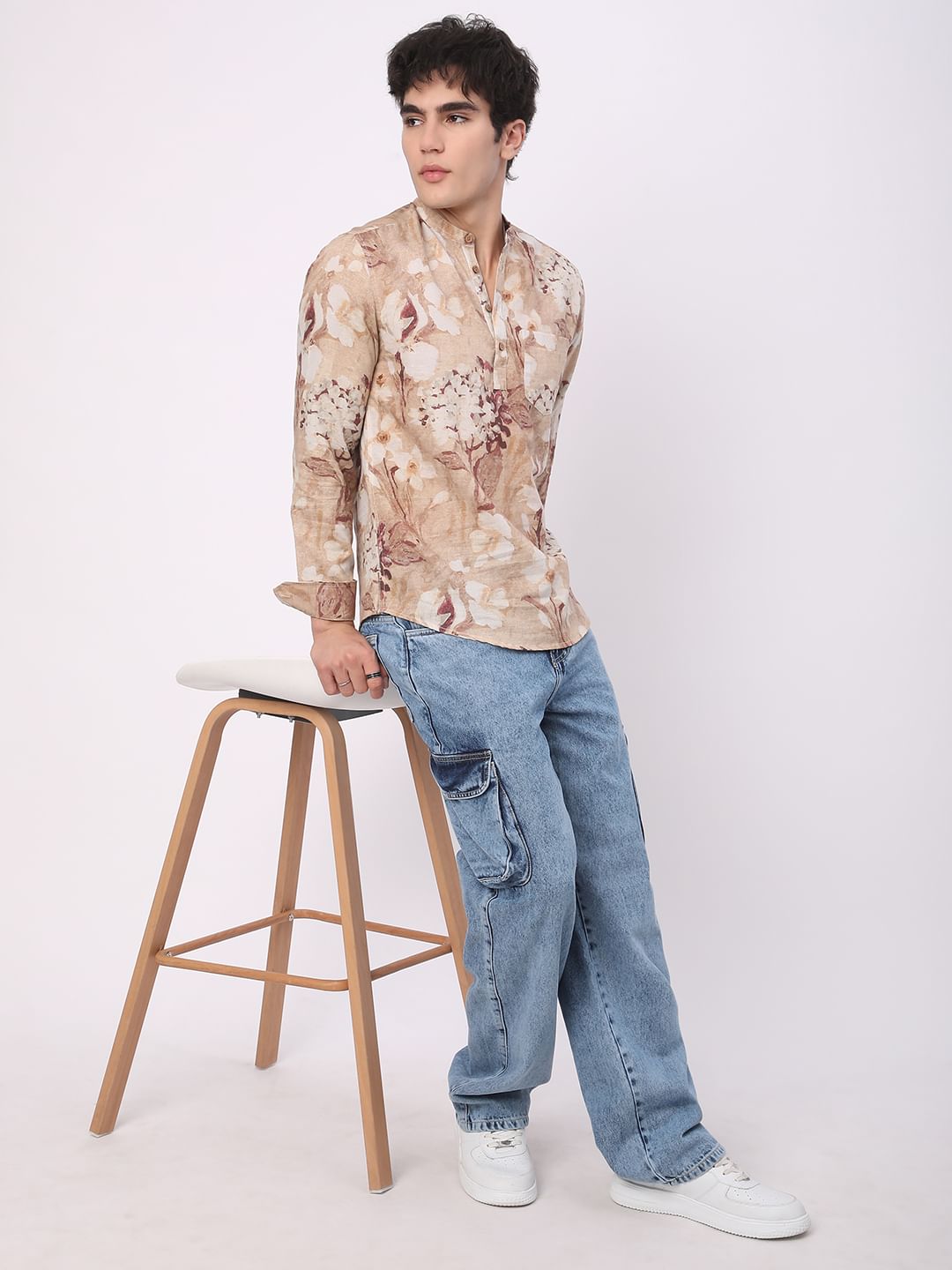 Vintage Multicolour Floral Printed Kurta