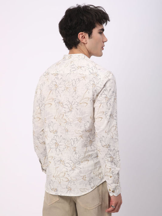 Voguish White Floral Printed Kurta