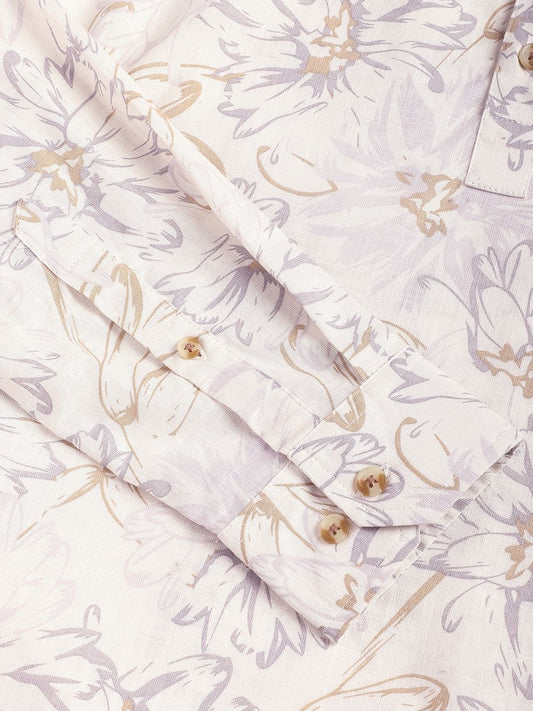 Voguish White Floral Printed Kurta