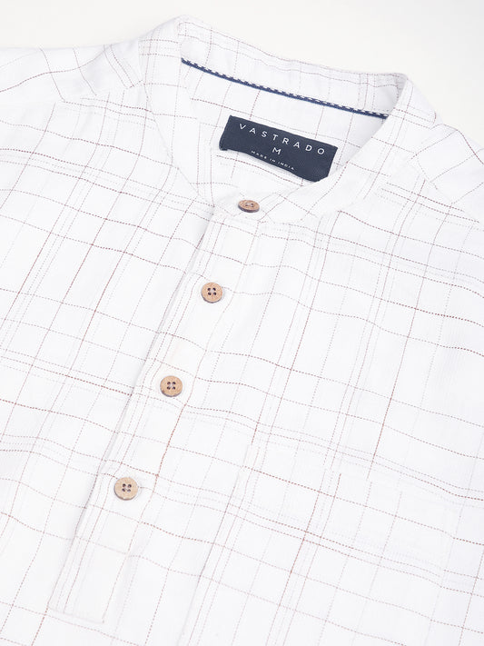 Modish Ivory Graph Checked Kurta