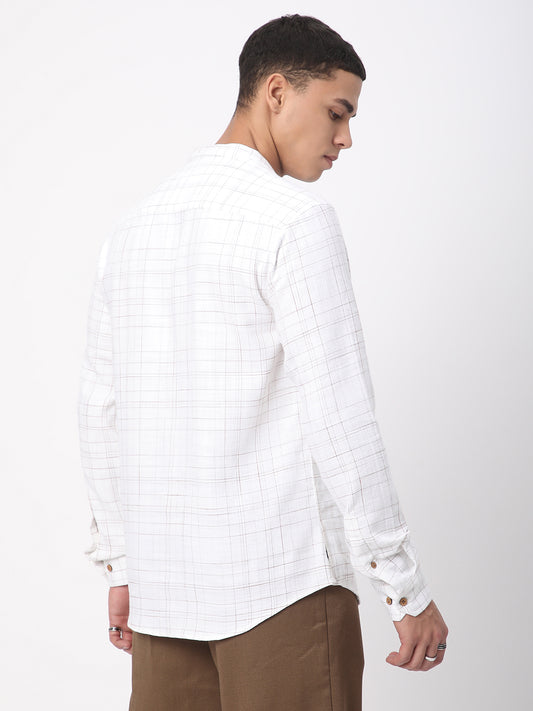 Modish Ivory Graph Checked Kurta