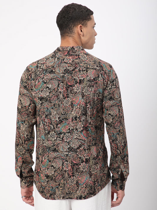 Intricate Multicolour Foil Printed Kurta
