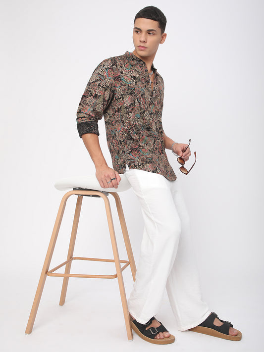 Intricate Multicolour Foil Printed Kurta