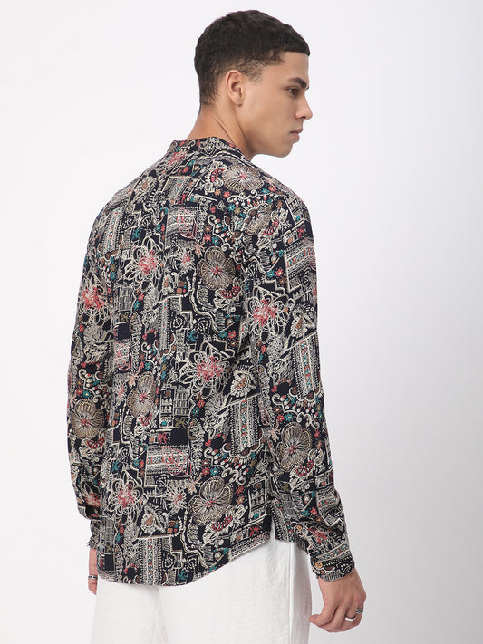 Artistic Multicolour Foil Printed Kurta