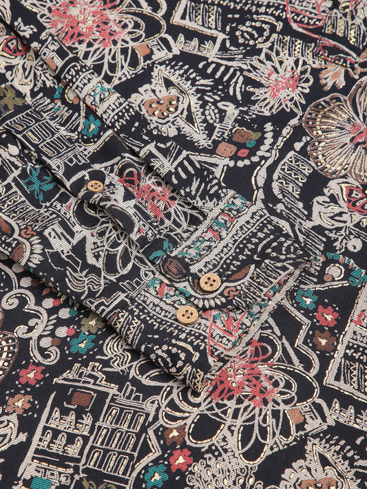 Artistic Multicolour Foil Printed Kurta