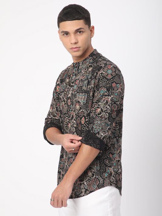 Picturesque Multicolour Foil Printed Kurta