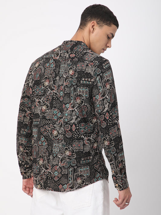 Picturesque Multicolour Foil Printed Kurta