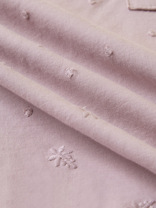Minimalist Crayola Peach Floral Embroidered Kurta