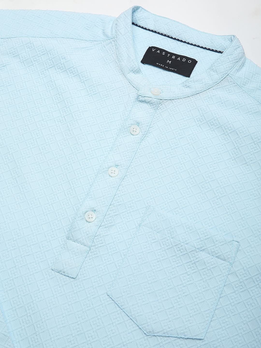 Arctic Blue Lozenge Jacquard Kurta