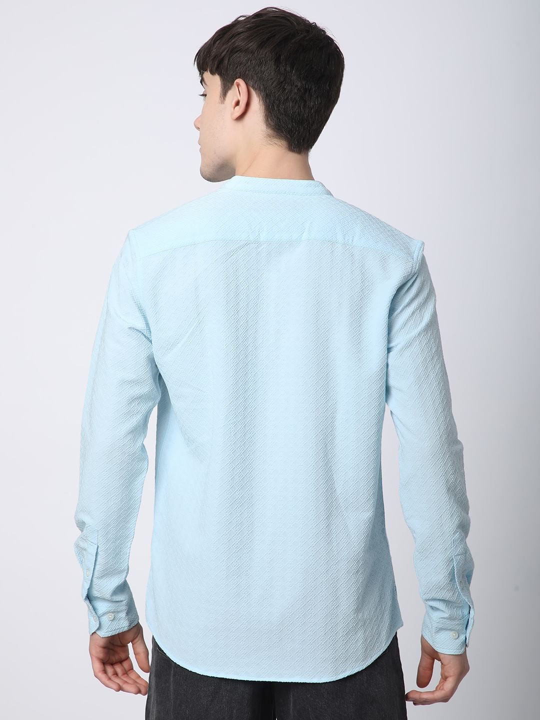Arctic Blue Lozenge Jacquard Kurta