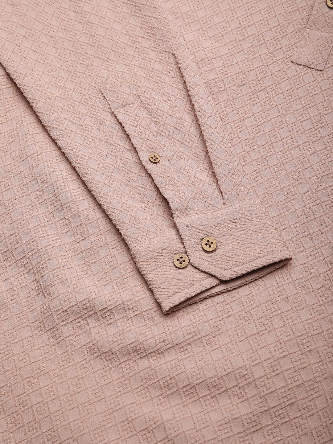 Pearl Pink Lozenge Jacquard Kurta