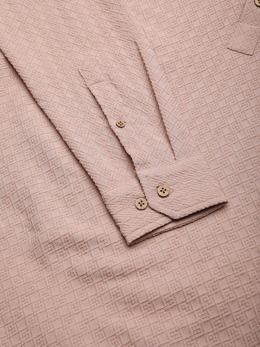 Pearl Pink Lozenge Jacquard Kurta