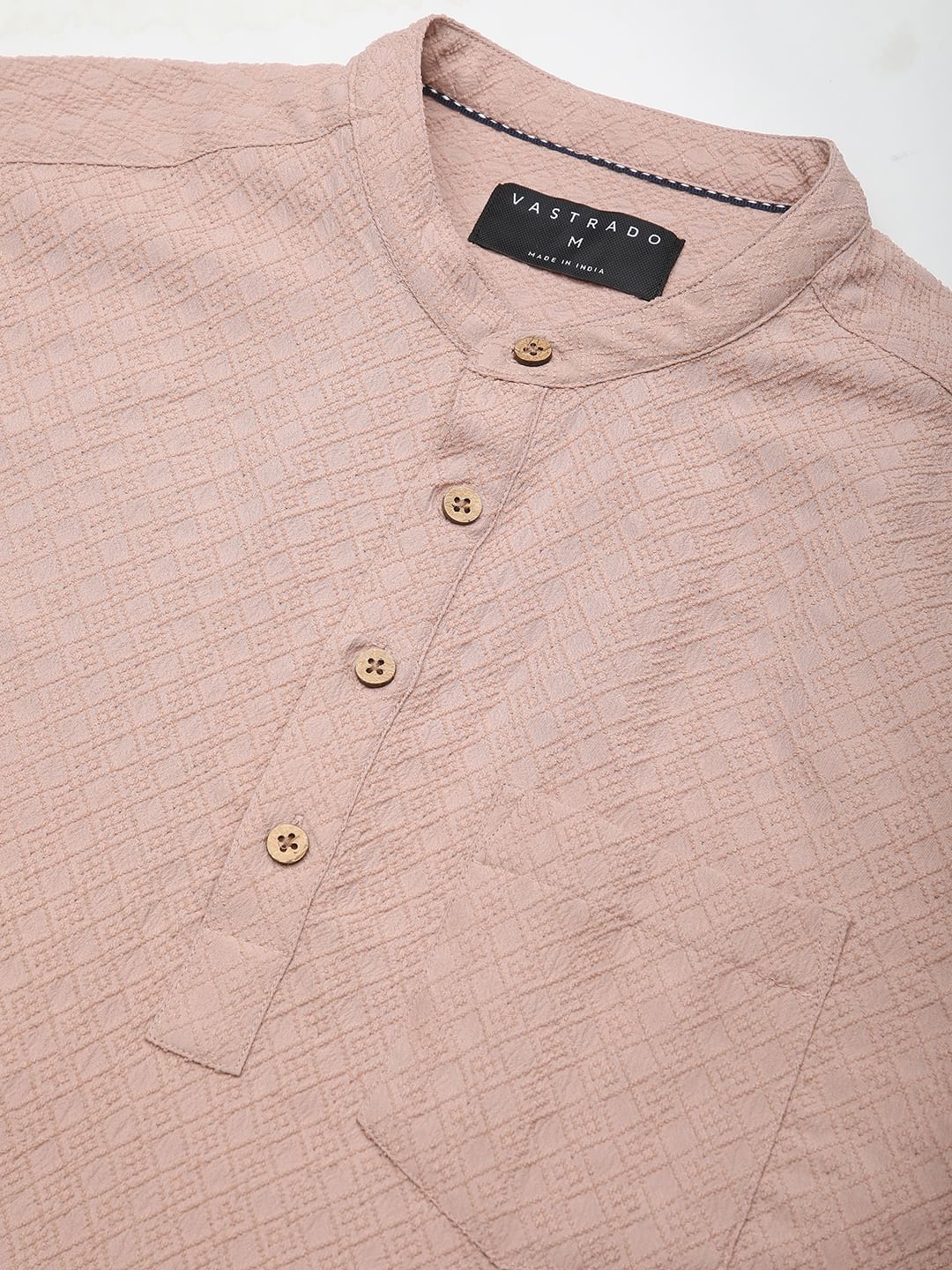Pearl Pink Lozenge Jacquard Kurta