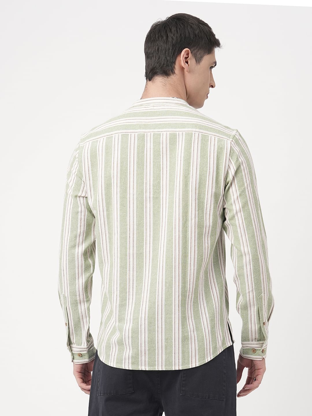 Sea-foam Green Bayadere Striped Kurta