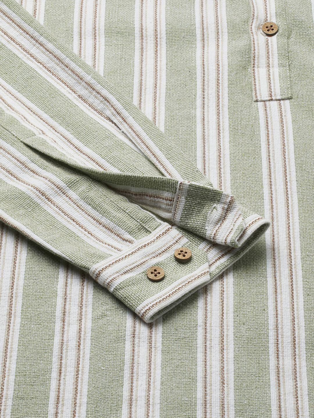Sea-foam Green Bayadere Striped Kurta
