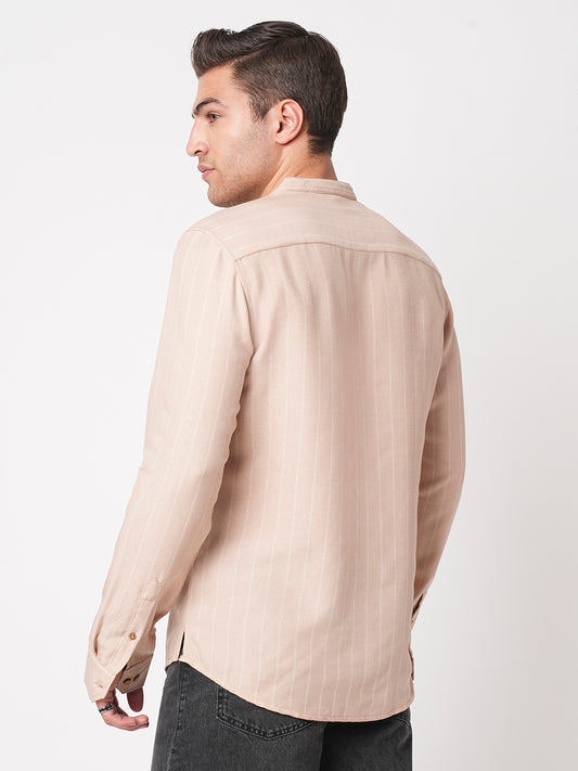 Almond Beige Chalk Stripe Kurta
