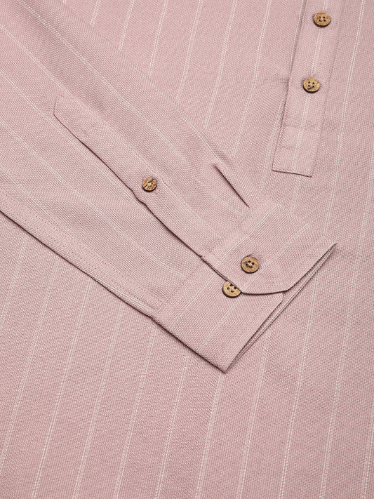 Dark Pastel Pink Striped Kurta