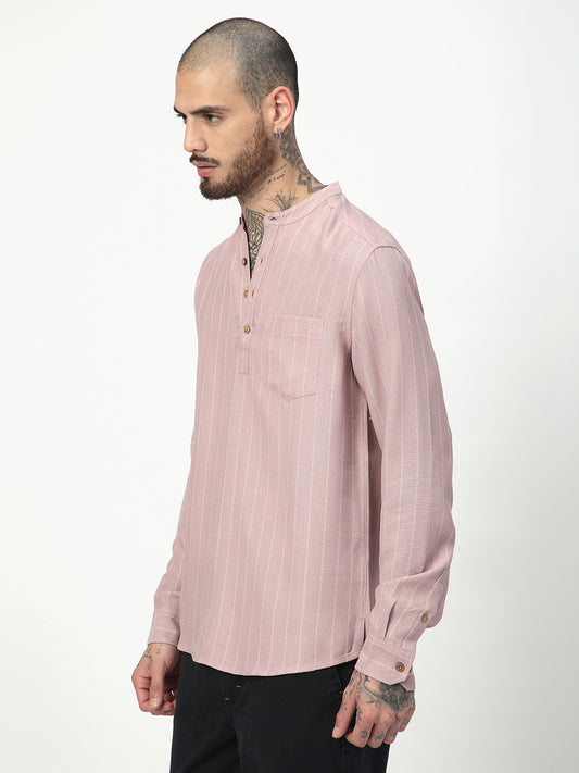 Dark Pastel Pink Striped Kurta