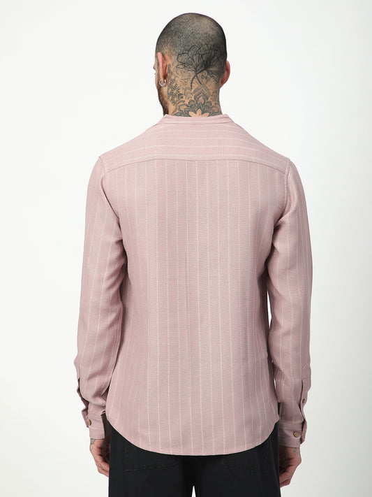Dark Pastel Pink Striped Kurta